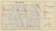 Venice Poplar Ridge Venice Center, New York 1904 - Old Town Map Reprint - Cayuga Co. Atlas