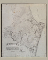 West Point - Topographical Map 1886 - Old Map Reprint - New York Cities Other Orange Co.