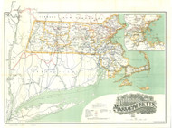 Massachusetts 1911 Railroad Comissioners - Old State Map Reprint