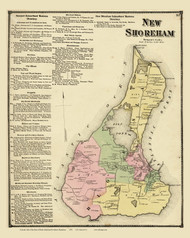New Shoreham ( Block Island) Business Directory, Block Island, Rhode Island 1870 - Old Town Map Reprint