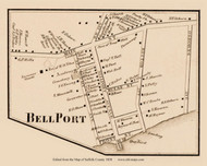 Bellport, New York 1858 Old Town Map Custom Print - Suffolk Co.