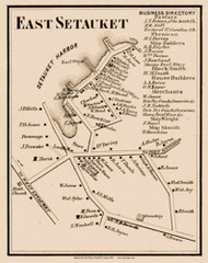 East Setauket, New York 1858 Old Town Map Custom Print - Suffolk Co.