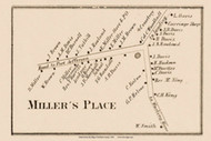 Millers Place, New York 1858 Old Town Map Custom Print - Suffolk Co.