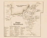 Port Jefferson, New York 1858 Old Town Map Custom Print - Suffolk Co.