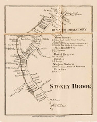 Stoney Brook, New York 1858 Old Town Map Custom Print - Suffolk Co.