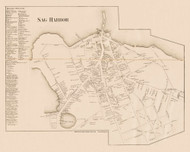 Sag Harbor, New York 1858 Old Town Map Custom Print - Suffolk Co.