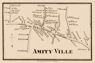 Amityville, New York 1858 Old Town Map Custom Print - Suffolk Co.