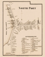 Northport, New York 1858 Old Town Map Custom Print - Suffolk Co.