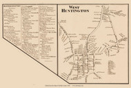 West Huntington, New York 1858 Old Town Map Custom Print - Suffolk Co.