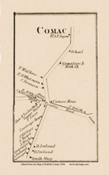 Comac, New York 1858 Old Town Map Custom Print - Suffolk Co.