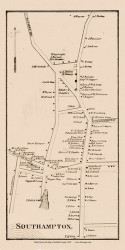 Southampton Village, New York 1858 Old Town Map Custom Print - Suffolk Co.