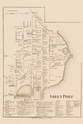 Greenport, New York 1858 Old Town Map Custom Print - Suffolk Co.