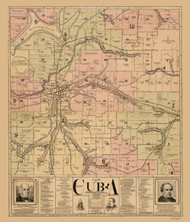 Cuba 1901 - Old Map Reprint - New York Cities Other Allegany Co.
