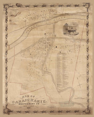 Canajoharie 1857 - Old Map Reprint - New York Cities Other Montgomery Co.