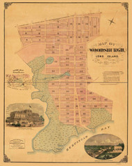 Woodsburgh 1871 - Old Map Reprint - New York Cities Other Nassau Co.
