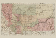 Montana 1884  - Old State Map Reprint