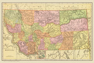 Montana 1909 Cram - Old State Map Reprint