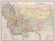 Montana 1912  - Old State Map Reprint