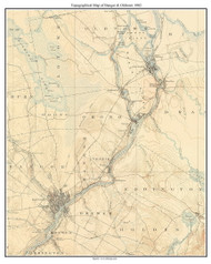 Bangor & Oldtown 1902 - Custom USGS Old Topo Map - Maine