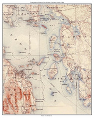 Bar Harbor & Winter Harbor 1904 - Custom USGS Old Topo Map - Maine