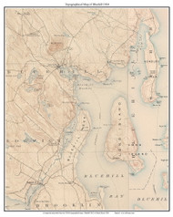 Bluehill 1904 - Custom USGS Old Topo Map - Maine