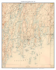 Boothbay Harbor 1893 - Custom USGS Old Topo Map - Maine