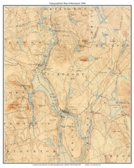Bucksport 1900 - Custom USGS Old Topo Map - Maine