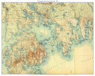 Frenchman Bay, Maine 1904 - Custom USGS Old Topo Map - Maine