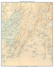 Harpwell 1894 - Custom USGS Old Topo Map - Maine