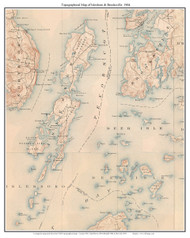 Islesboro & Brooksville 1904 - Custom USGS Old Topo Map - Maine