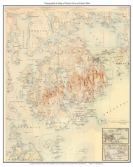 Mount Desert Island 1904 - Custom USGS Old Topo Map - Maine