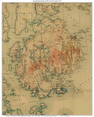 Mount Desert Island 1916 - Custom USGS Old Topo Map - Maine