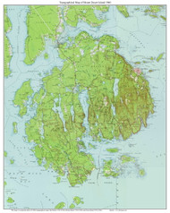 Mount Desert Island 1960 - Custom USGS Old Topo Map - Maine