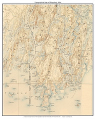 Phippsburg 1894 - Custom USGS Old Topo Map - Maine