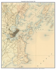 Portland 1891 - Custom USGS Old Topo Map - Maine