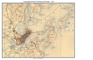 Portland and Islands 1891 - Custom USGS Old Topo Map - Maine