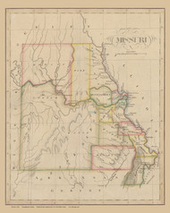 Missouri 1826  - Old State Map Reprint