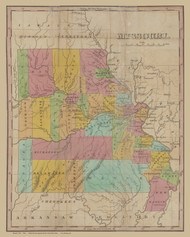 Missouri 1830 Finley - Old State Map Reprint