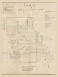Missouri 1837 U.S. Surveyor General - Old State Map Reprint