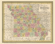 Missouri 1852 Thomas, Copperthwaite & Co. - Old State Map Reprint