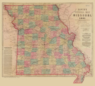 Missouri 1861  Lloyd - Old State Map Reprint