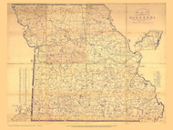 Missouri 1897 Galbraith - Old State Map Reprint