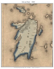Isle Au Haut, Maine 1860 Old Town Map Custom Print - Hancock Co.