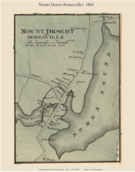 Mouth Desert (Somesville), Maine 1860 Old Town Map Custom Print - Hancock Co.