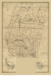 Canaan 1853  - Old Map Reprint - Connecticut Cities Other