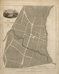 Hartford 1824 St. John & Goodwin - Old Map Reprint - Connecticut Cities Other