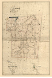 Washington 1853 Fagan - Old Map Reprint - Connecticut Cities Other