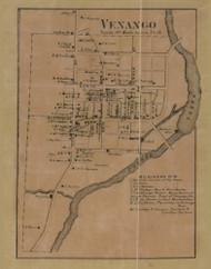 Venango Village, Pennsylvania 1865 Old Town Map Custom Print - Crawford Co.