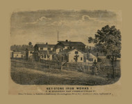 Key-Stone Iron Works, Pennsylvania 1865 Old Town Map Custom Print - Crawford Co.