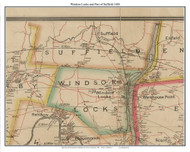 Windsor Locks and part of Suffield, Connecticut 1884 Hartford and Vicinty - Old Town Map Custom Print